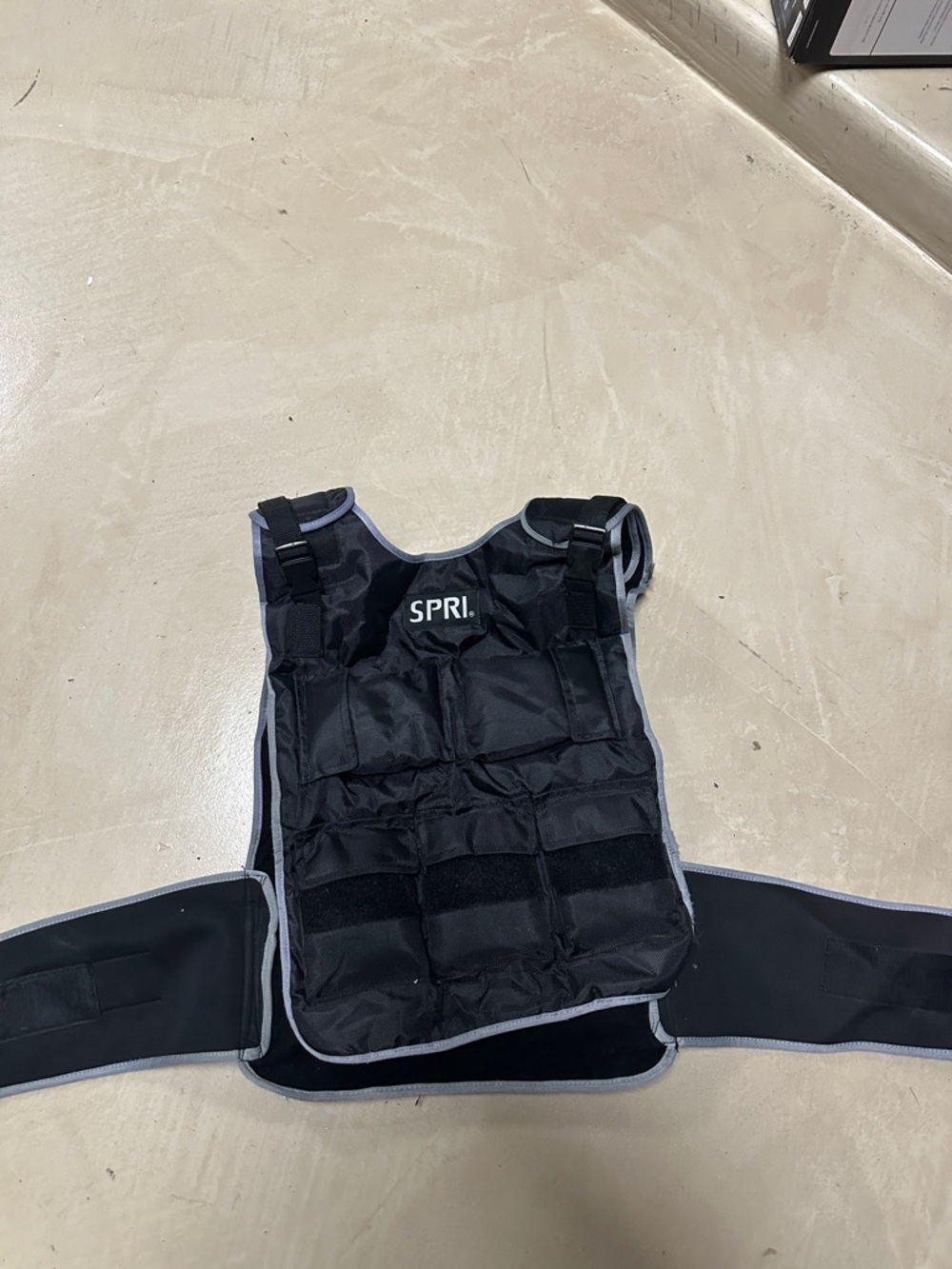 SPRI Adjustable Weighted Vest in Black with Gray Trim - Picture 2 of 2